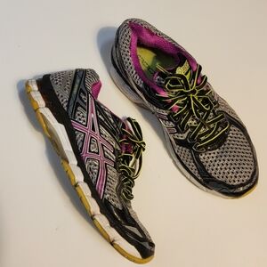 ASICS Women's Athletic Shoes - Gray, Pink, and Black